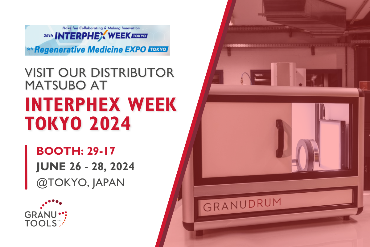 banner of Granutools to share that our distributor, Matsubo, will attend InterPhex Week Tokyo 2024 from June 26 to 28 in Tokyo, Japan